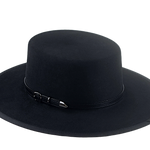 The TYCOON | Custom Handmade Agnoulita Hats 3 | Black, Rabbit fur felt, Western Style