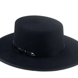 The TYCOON | Custom Handmade Agnoulita Hats 3 | Black, Rabbit fur felt, Western Style