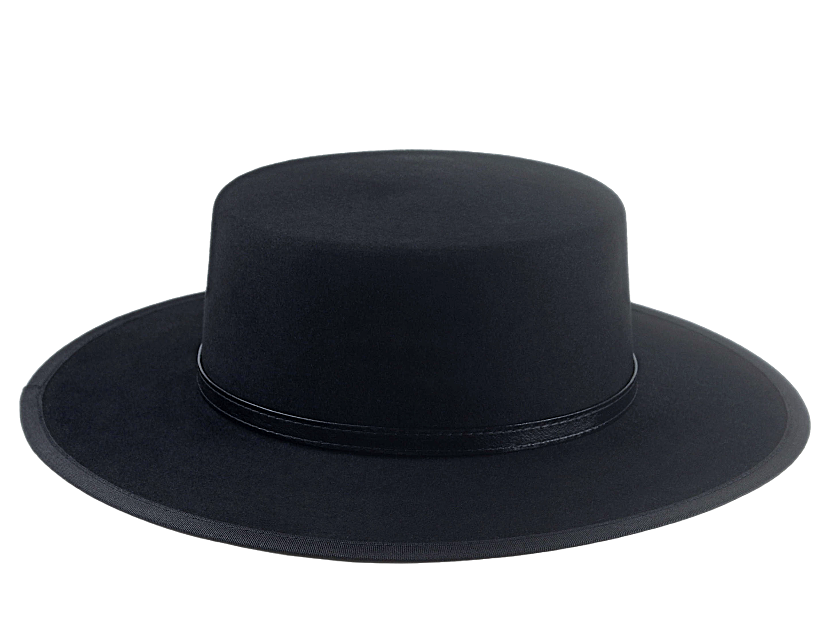 The TYCOON | Custom Handmade Agnoulita Hats 5 | Black, Rabbit fur felt, Western Style