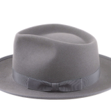 The ULYSSES | Agnoulita Custom Handmade Hats Agnoulita Hats 2 | Beaver fur felt, Custom Beaver Fedora, Pewter Grey, Teardrop