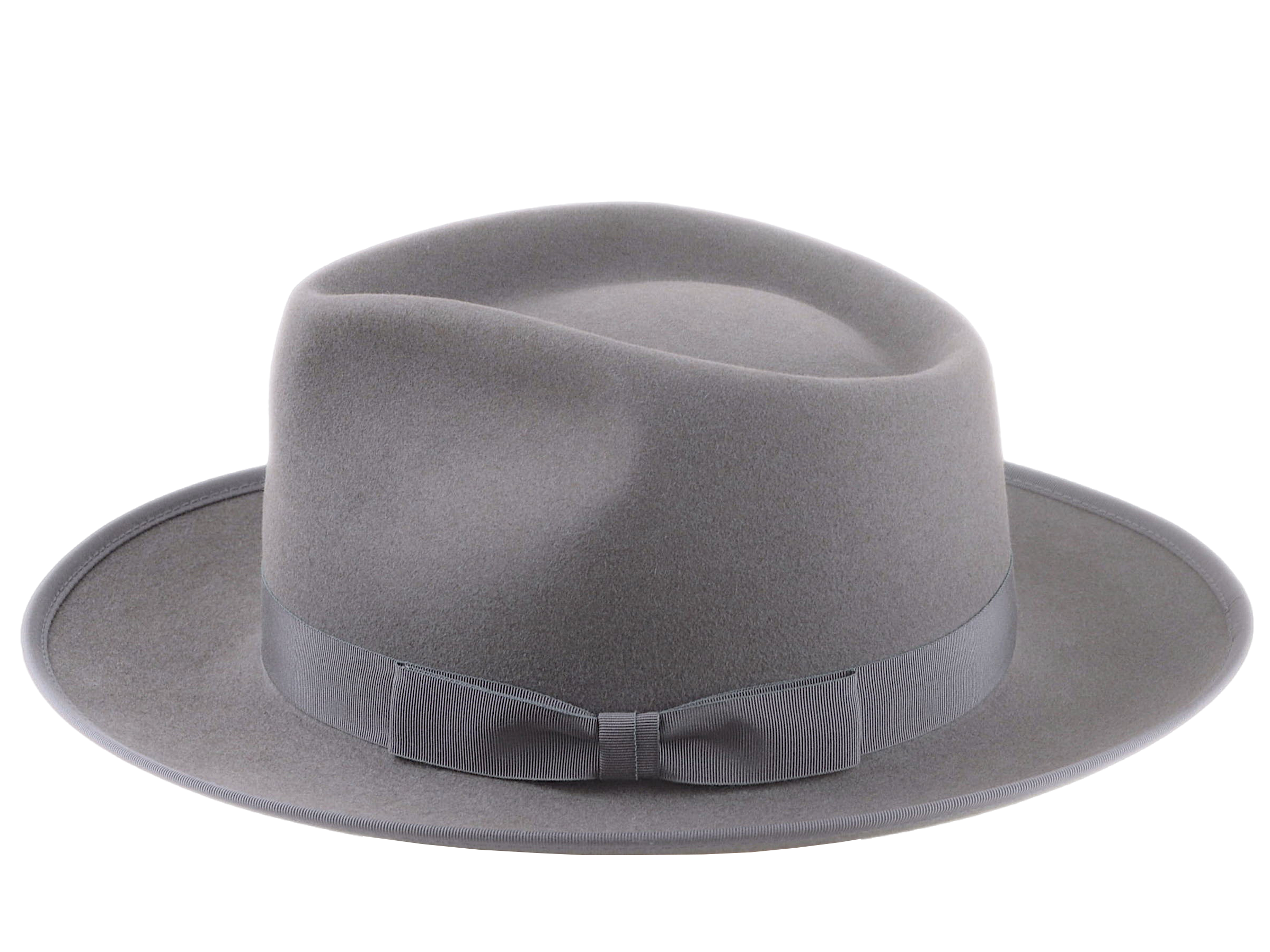 The ULYSSES | Agnoulita Custom Handmade Hats Agnoulita Hats 2 | Beaver fur felt, Custom Beaver Fedora, Pewter Grey, Teardrop