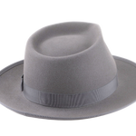 The ULYSSES | Agnoulita Custom Handmade Hats Agnoulita Hats 4 | Beaver fur felt, Custom Beaver Fedora, Pewter Grey, Teardrop