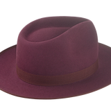 The Ulysses - Open-Road Style Wide Brim Fedora For Men in Burgundy Beaver Fur Felt | Agnoulita Quality Custom Hats 4