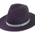The VETERAN - Beaver Fur Felt Wide Brim Fedora For Men in Plum | Agnoulita Quality Custom Hats  1