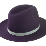 The VETERAN - Beaver Fur Felt Wide Brim Fedora For Men in Plum | Agnoulita Quality Custom Hats 4 