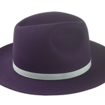 The VETERAN - Beaver Fur Felt Wide Brim Fedora For Men in Plum | Agnoulita Quality Custom Hats  5 