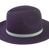 The VETERAN - Beaver Fur Felt Wide Brim Fedora For Men in Plum | Agnoulita Quality Custom Hats  5 