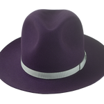 The VETERAN - Beaver Fur Felt Wide Brim Fedora For Men in Plum | Agnoulita Quality Custom Hats  6