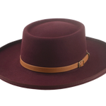 The Vista - Premium Fur Felt Gambler Cowboy Hat For Men in Burgundy Color | Agnoulita Quality Custom Hats 1