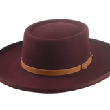 The Vista - Premium Fur Felt Gambler Cowboy Hat For Men in Burgundy Color | Agnoulita Quality Custom Hats 1