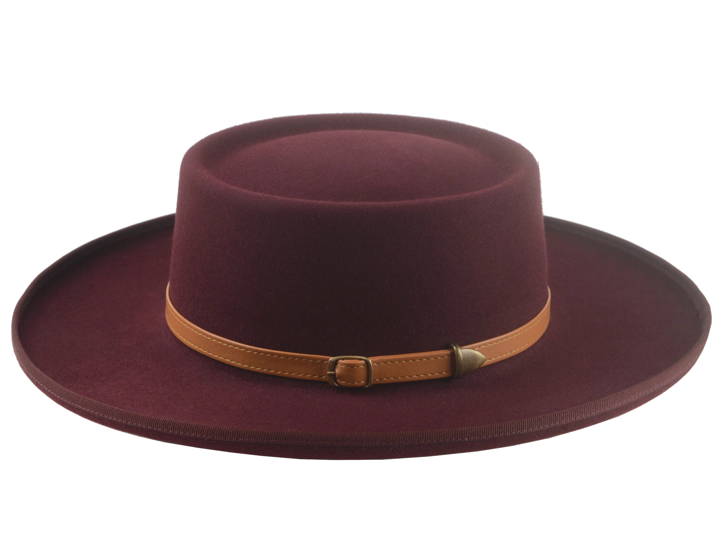 The Vista - Premium Fur Felt Gambler Cowboy Hat For Men in Burgundy Color | Agnoulita Quality Custom Hats 2