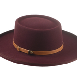 The Vista - Premium Fur Felt Gambler Cowboy Hat For Men in Burgundy Color | Agnoulita Quality Custom Hats 3