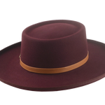 The Vista - Premium Fur Felt Gambler Cowboy Hat For Men in Burgundy Color | Agnoulita Quality Custom Hats 4
