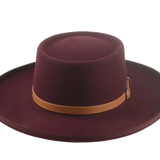 The Vista - Premium Fur Felt Gambler Cowboy Hat For Men in Burgundy Color | Agnoulita Quality Custom Hats 6