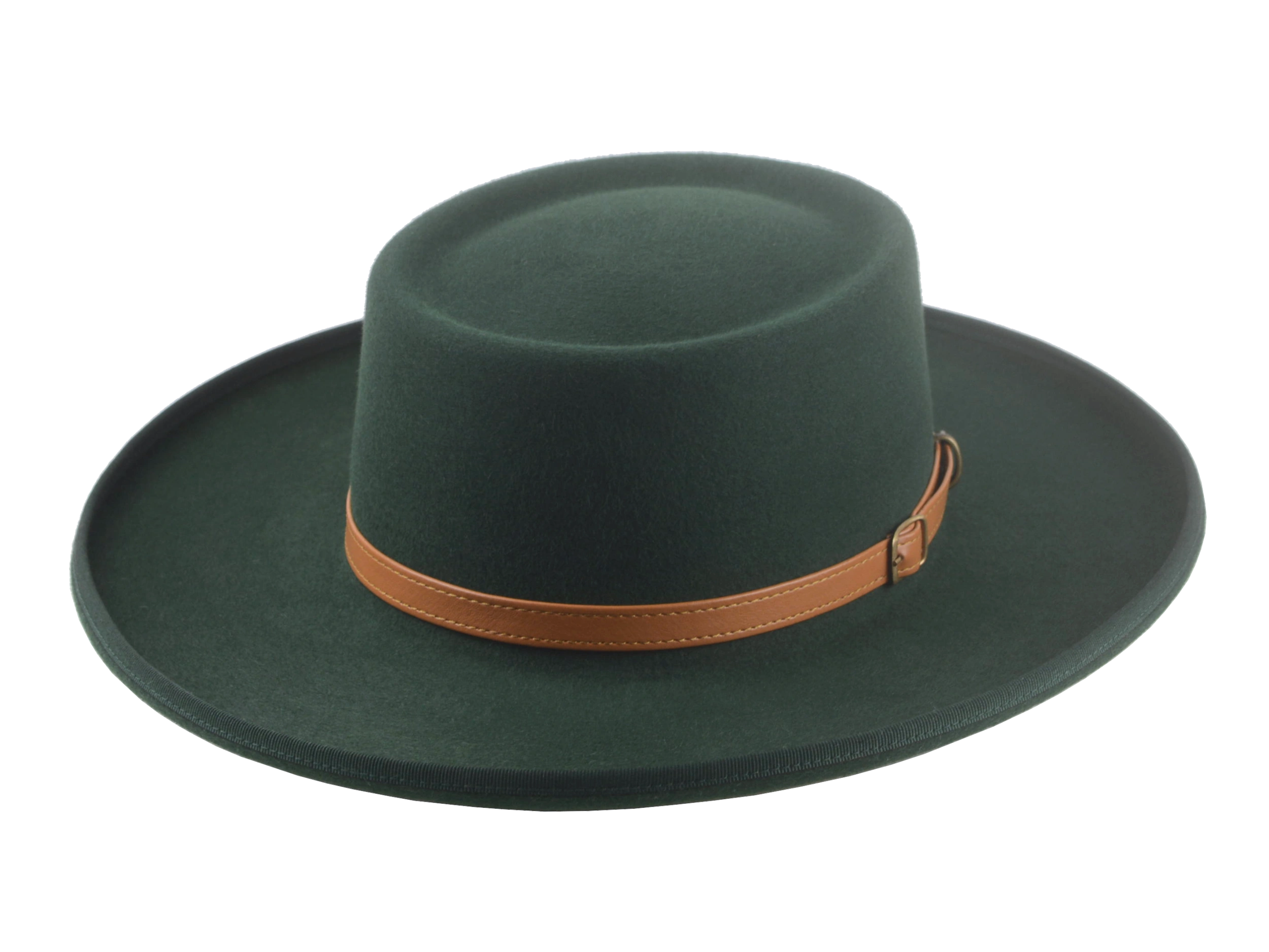 The Vista - Premium Fur Felt Gambler Cowboy Hat For Men in Emerald Green Color | Agnoulita Quality Custom Hats 1