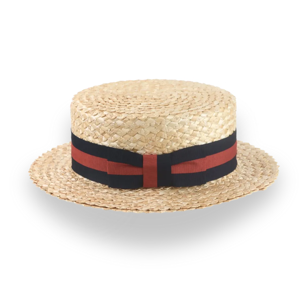 Vintage Style Mens Straw Boater Hat with Custom Options | The Skimmer - Agnoulita Hats 2 