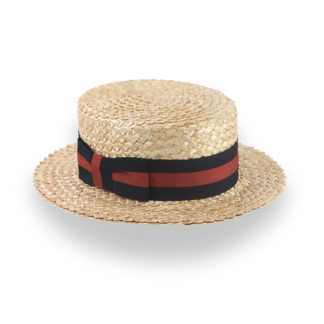 Vintage Style Mens Straw Boater Hat with Custom Options | The Skimmer - Agnoulita Hats 3 