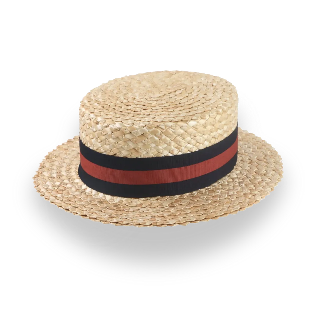 Vintage Style Mens Straw Boater Hat with Custom Options | The Skimmer - Agnoulita Hats 4 