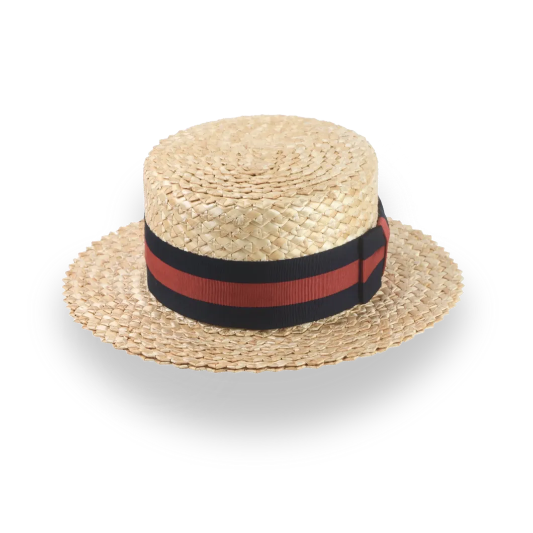 Vintage Style Mens Straw Boater Hat with Custom Options | The Skimmer - Agnoulita Hats 6 