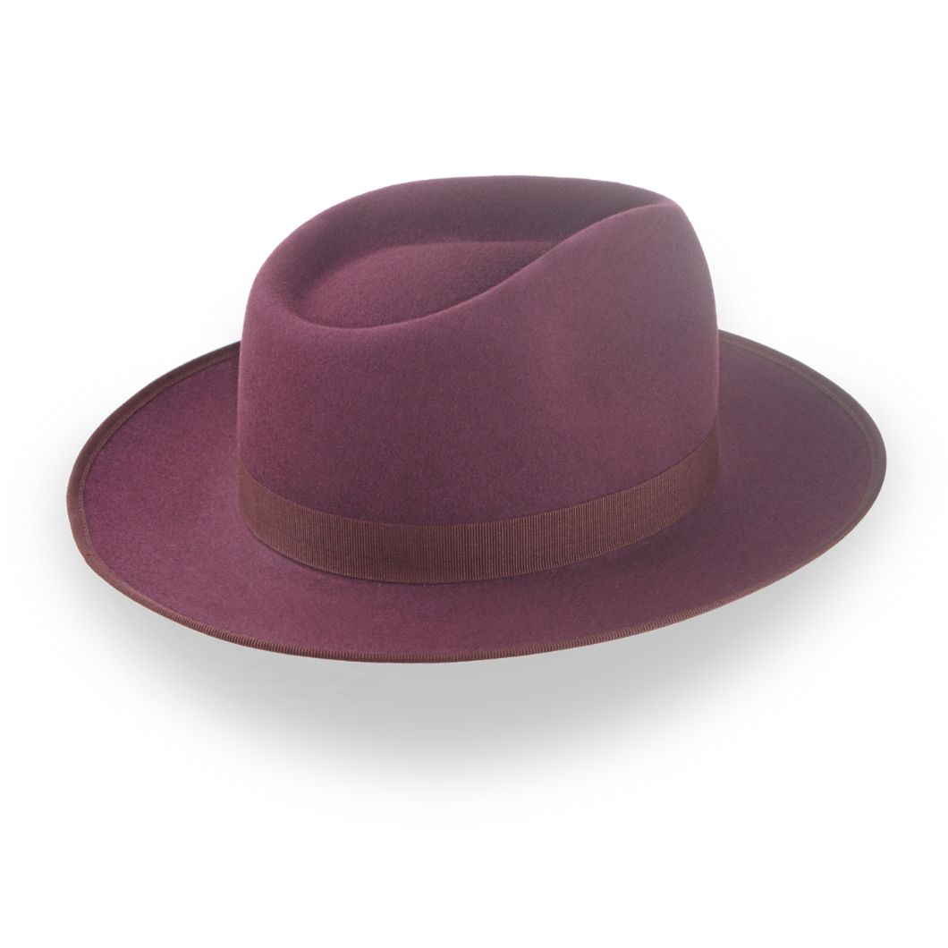 Wine Red Wide Brim Fedora Hat with Custom Options | The Ulysses - Agnoulita Hats 4 