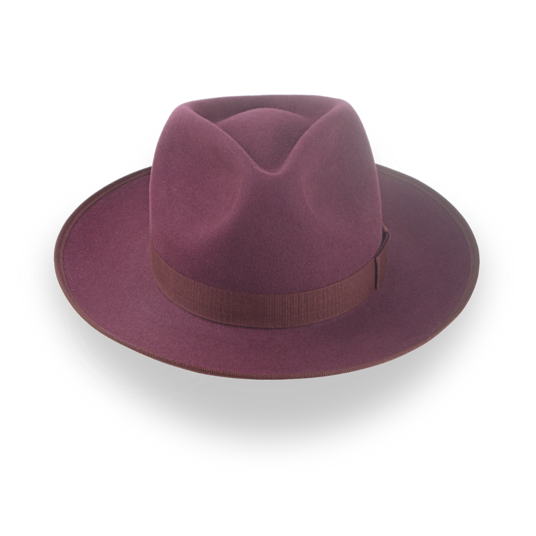 Wine red wide brim fedora hat UlyssesAgnoulita Hats