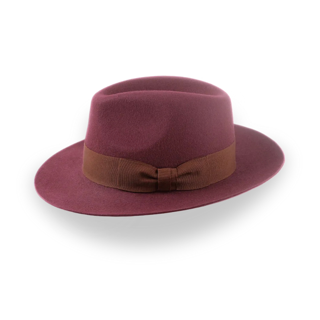 Wine Wide Brim Fedora Hat for Women in Lush Fur Felt | The Pinnacle - Agnoulita Hats 2 