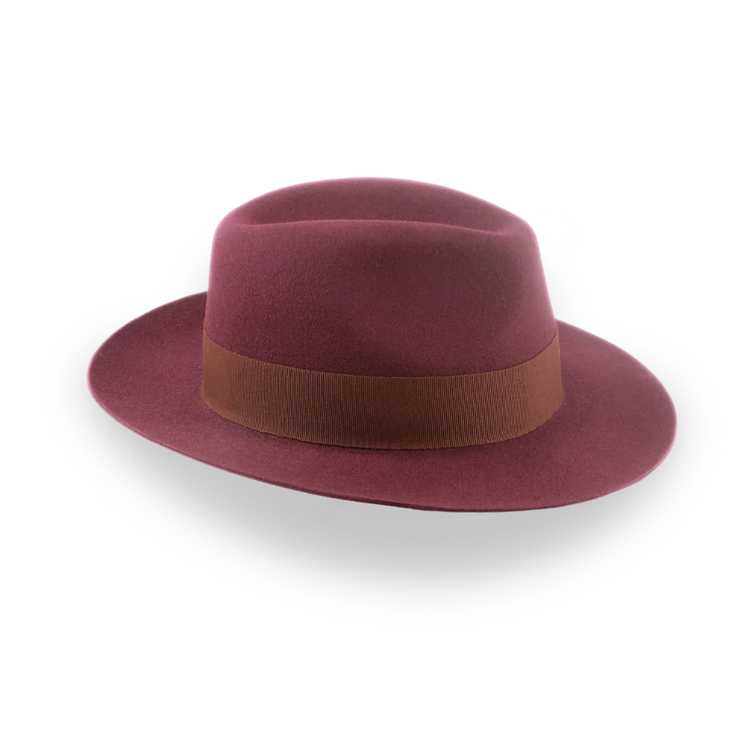 Wine Wide Brim Fedora Hat for Women in Lush Fur Felt | The Pinnacle - Agnoulita Hats 5 